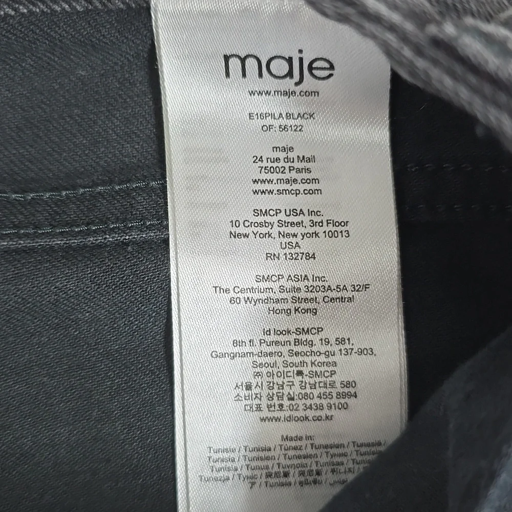 Maje Pila Stretch Denim Overalls Black